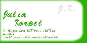 julia korpel business card